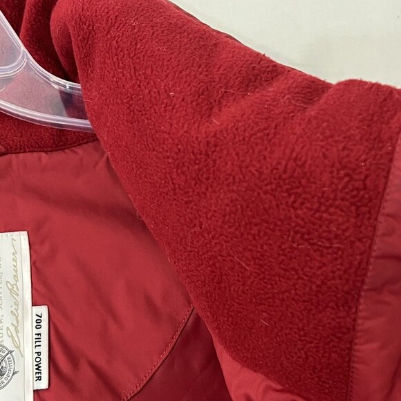 EDDIE BAUER Puffer Vest Goose Down Red EB700 Zip Pockets Outerwear Womens Large - Picture 12 of 16